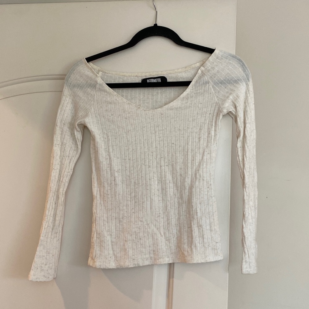 Reformation oatmeal colored long sleeve